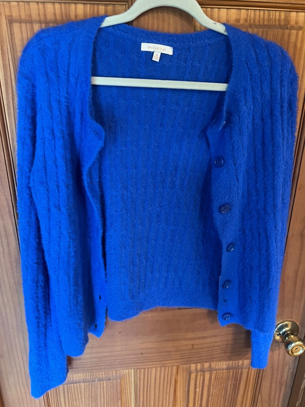 Skies Are Blue Button-Front Knit Fuzzy Cardigan Size XS